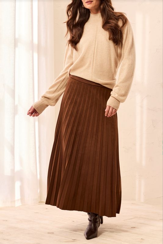 32720 Tribal Pull On Pleated Skirt