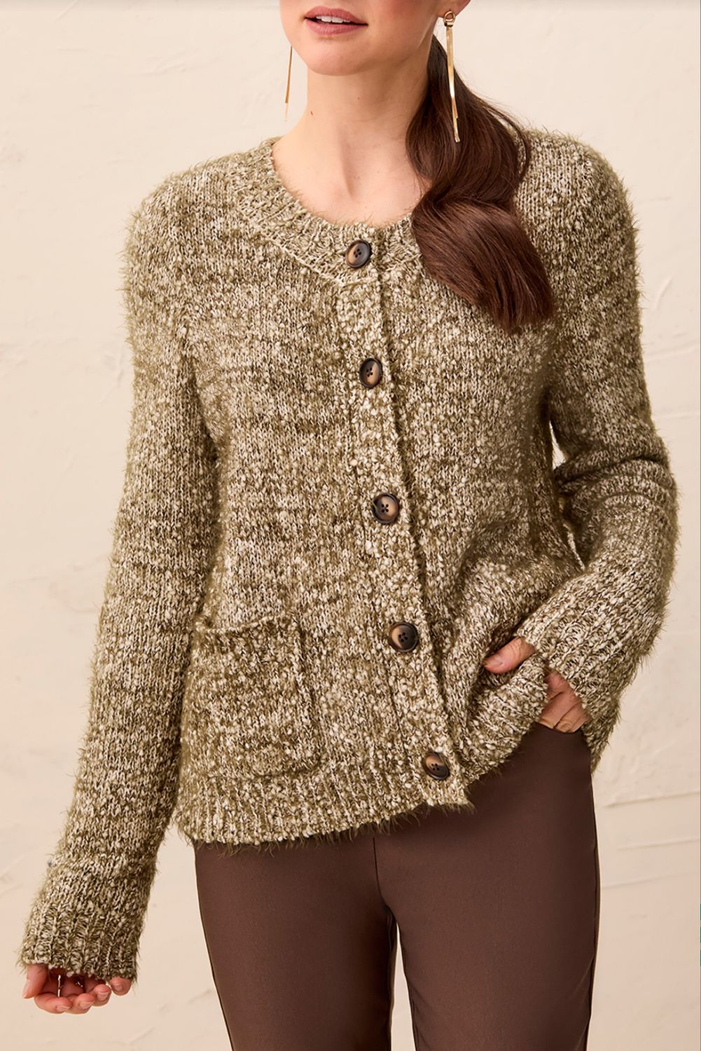 31630 Tribal Sweater Cardigan with Pockets