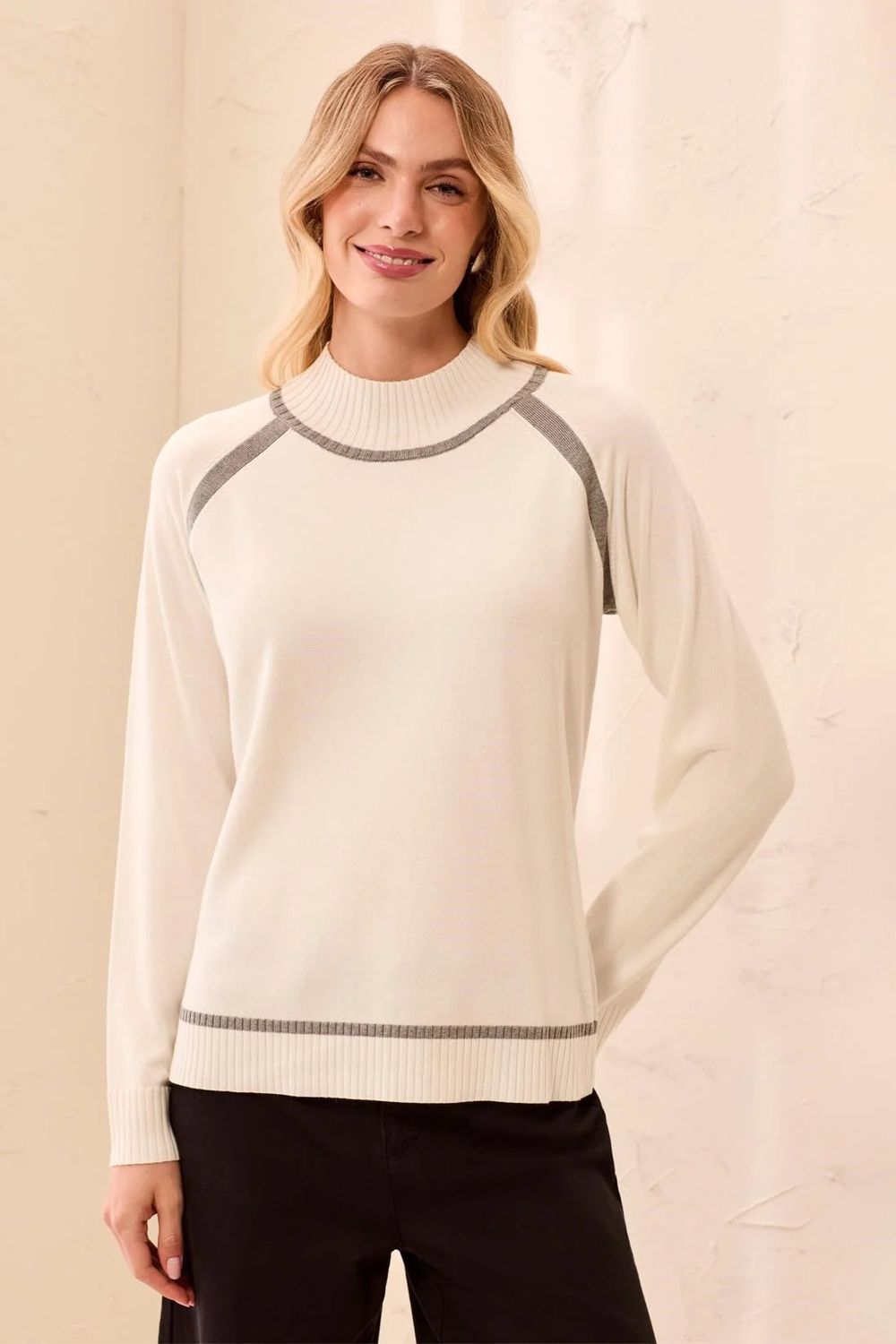 32260 Tribal Sweater with Tipping Detail