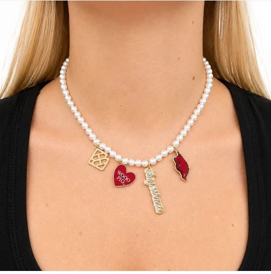 ARK1PCN Brianna Cannon Arkansas Pearl Charm Necklace