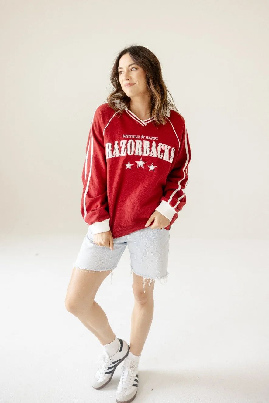 SUNDAY SLATE Gameday Social Arkansas Fleece Crew