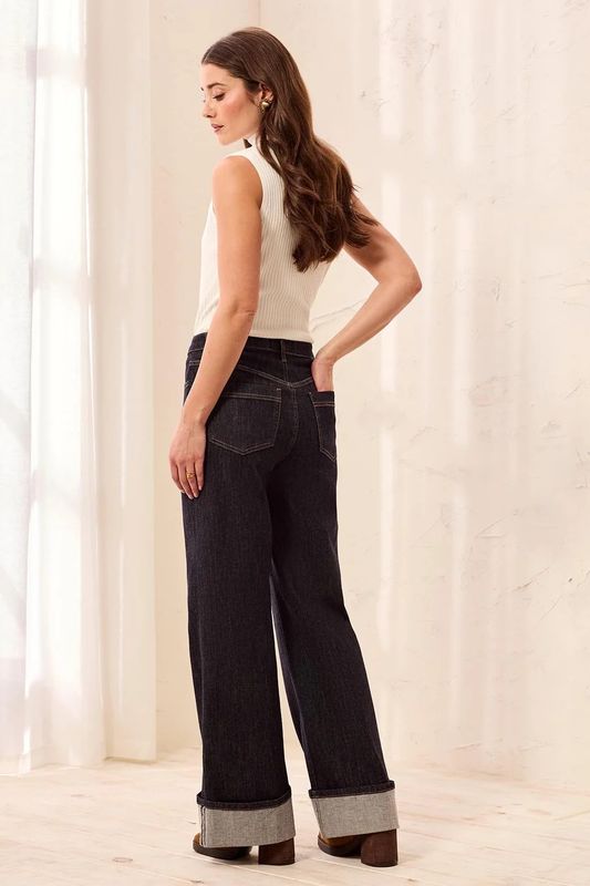 59870 Tribal Brooke Palazzo Denim with Cuffs