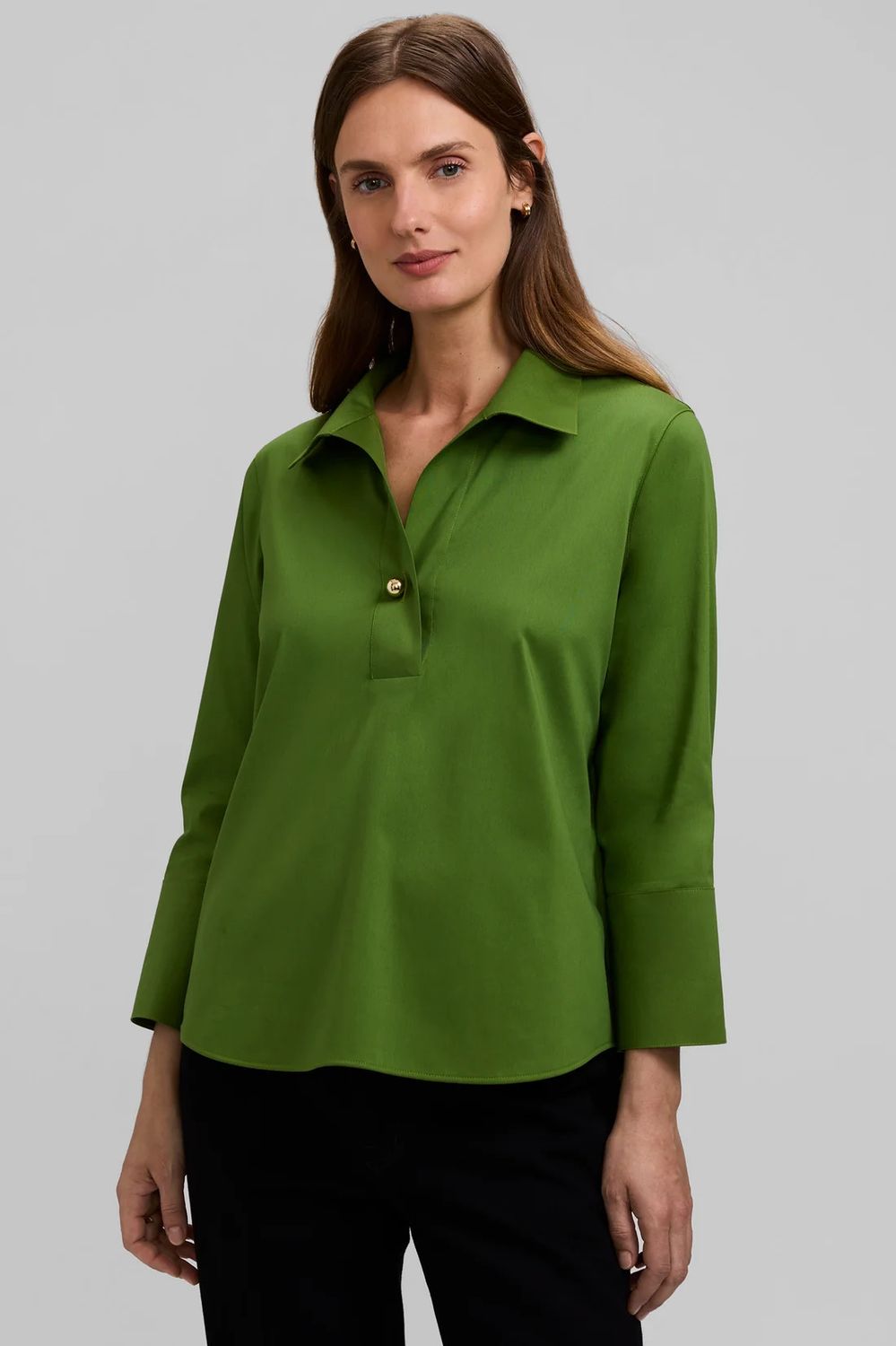 205783 Foxcroft Catalina Matte Sateen Popover Shirt