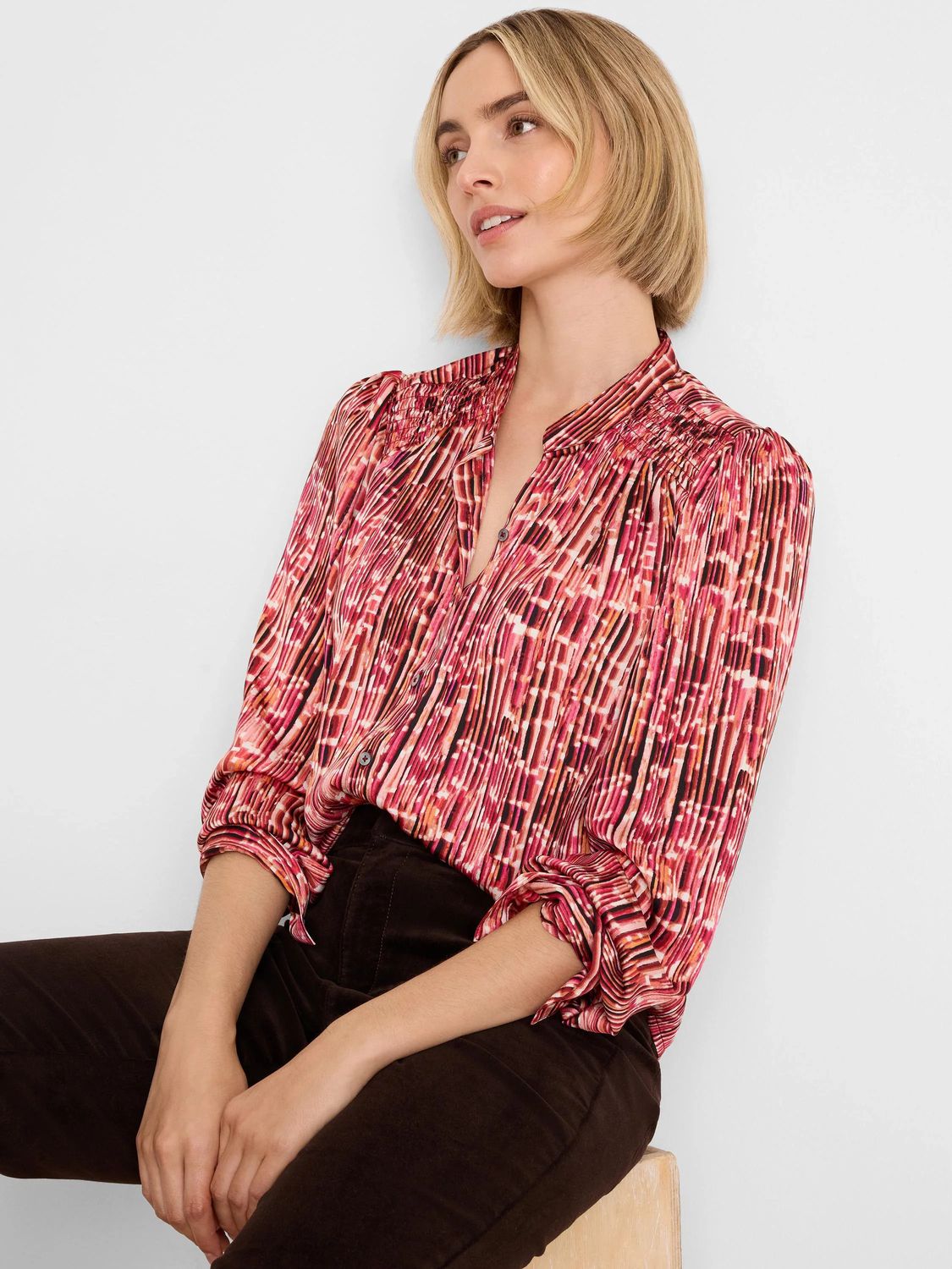 F261640 Nic + Zoe Origami Pleat Shirt