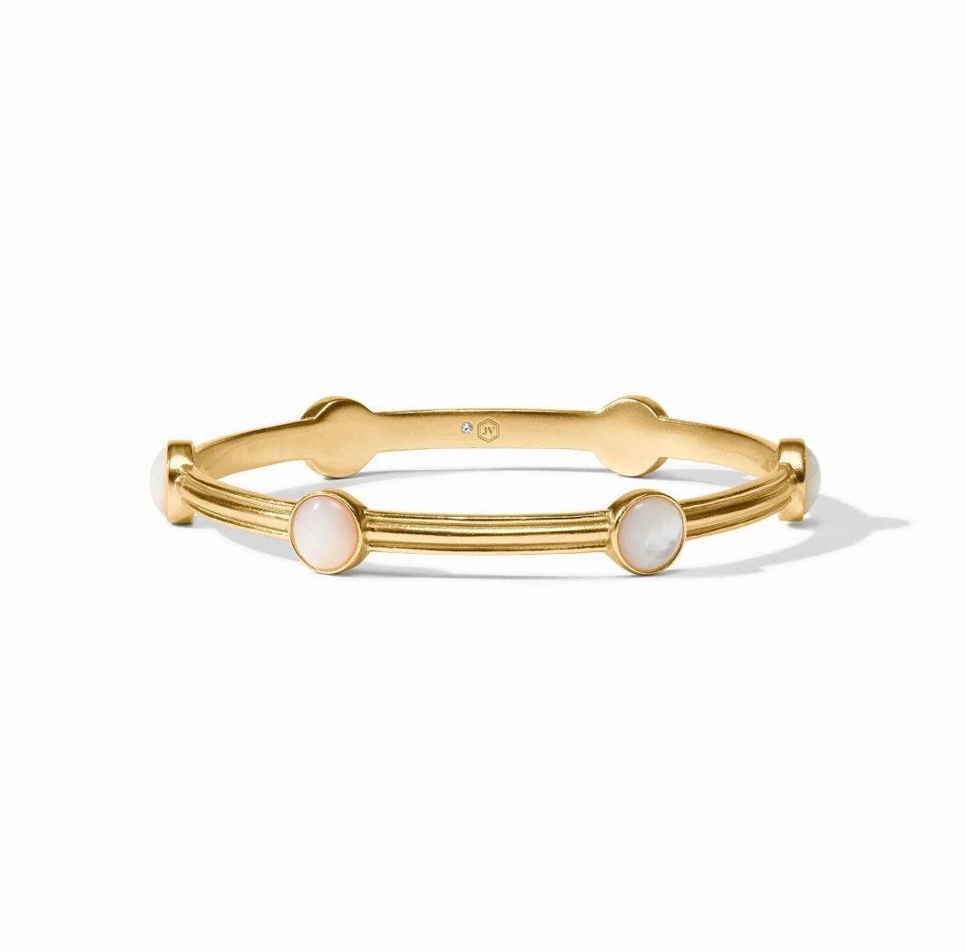 BG370GMPL-M Julie Vos Essex Stone Bangle-Mother of Pearl