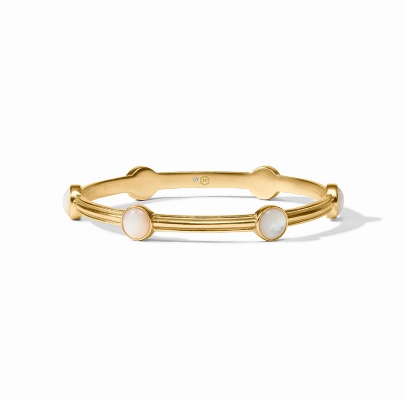 BG370GMPL-M Julie Vos Essex Stone Bangle-Mother of Pearl