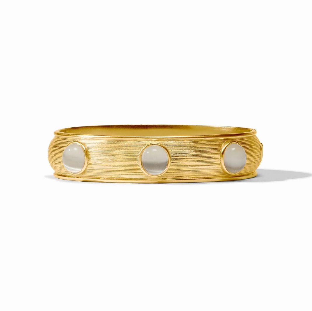 BG373GIC-M Julie Vos Cobblestone Stone Bangle-Ivory Cat's Eye
