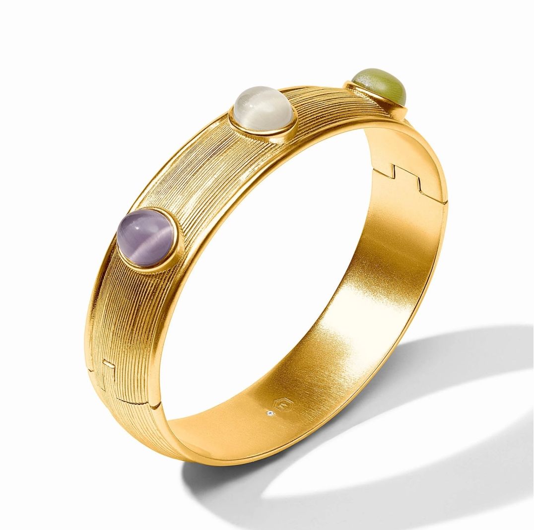 BG373GMC-M Julie Vos Cobblestone Stone Bangle-Multi-Stone Cat's Eye