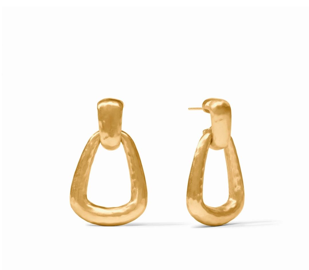 ER1103G00 Julie Vos Sahara Demi Gold Doorknocker Earrings