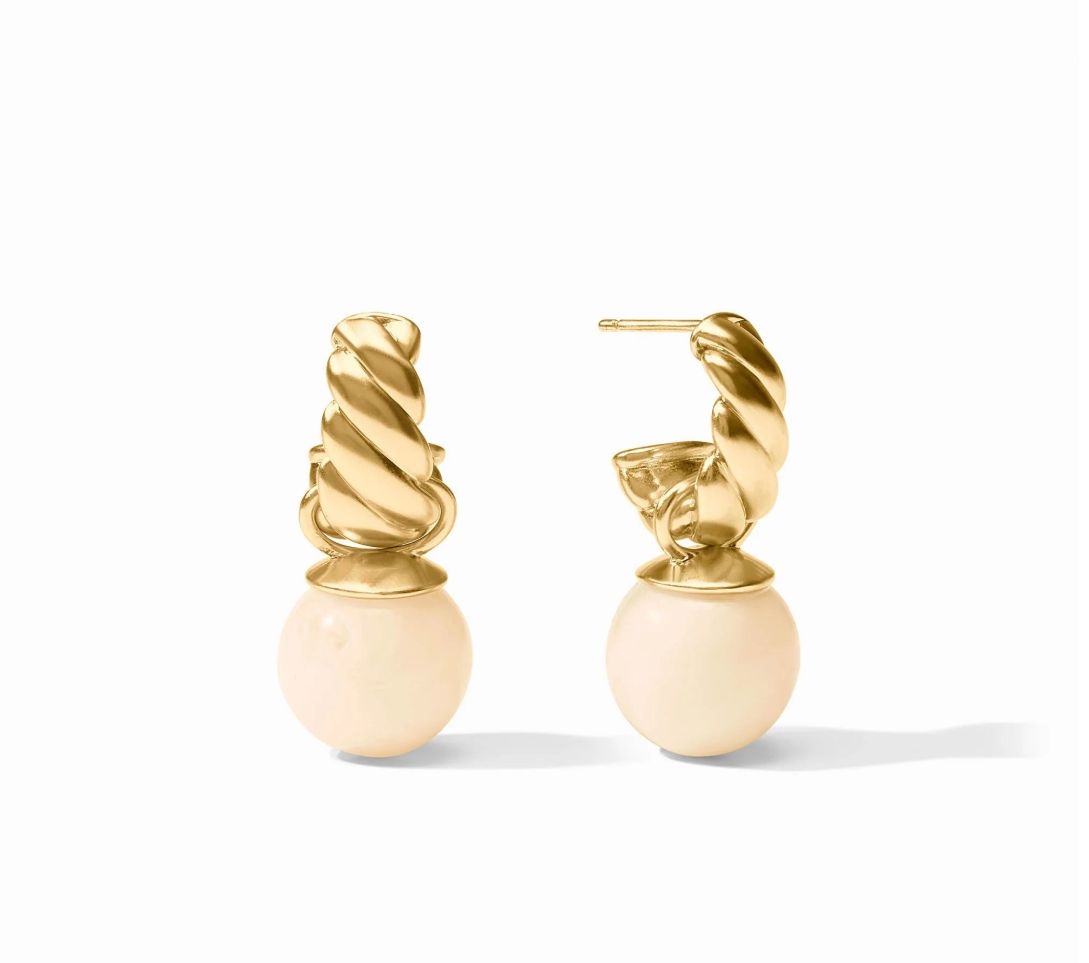 ER1122GIV00 Julie Vos Ravello Hoop &amp; Charm Earring-Ivory