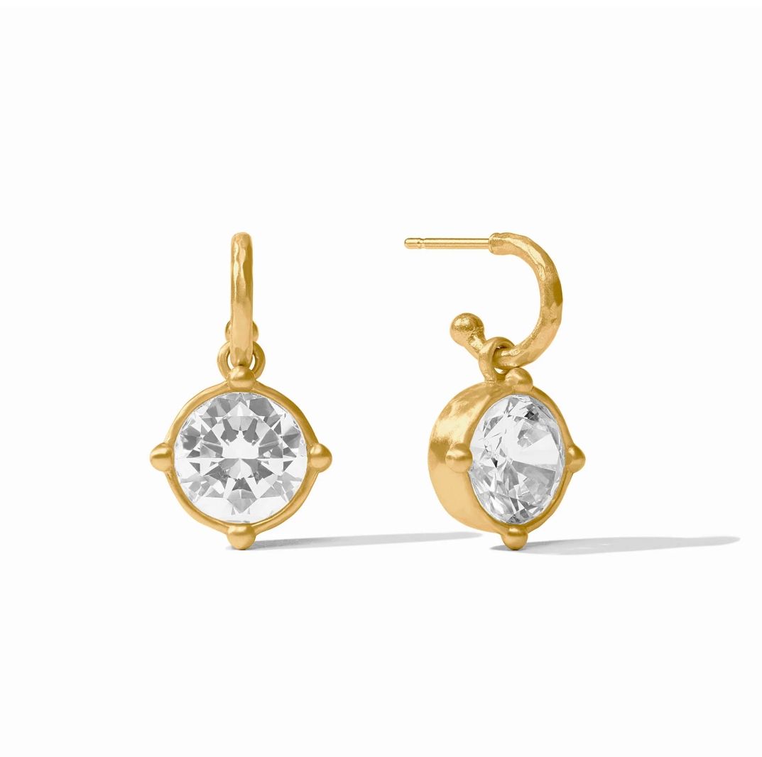 ER913GCZ00 Julie Vos Honeybee Hoop &amp; Charm Earring-Cubic Zirconia