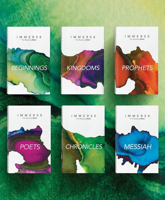 BIBLE SET -NLT, Immerse (6 volumes); Messiah, Beginnings, Kingdoms, Chronicles, Poets, Prophets