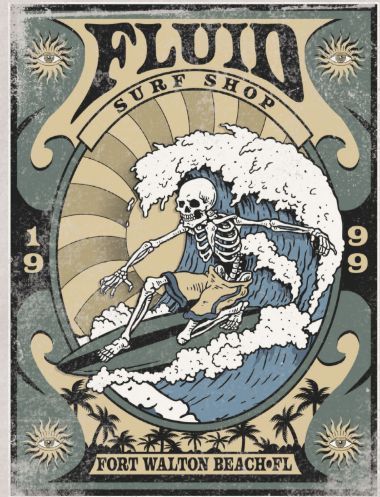 Undead Surfer- techstyle tee