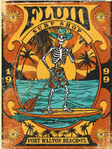 Undead Paddleboarder- techstyle tee