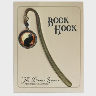 Black Cat &amp; Orange Moon Bronze Bookmark