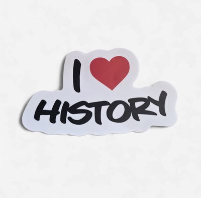 I Love History Vinyl Sticker