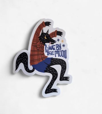 Live by the Moon Werewolf Vinyl Sticker