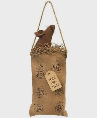 Mouse in Jack-O-Lantern Bag