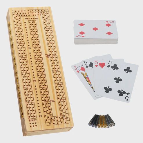 3-Player Wooden Cribbage Set