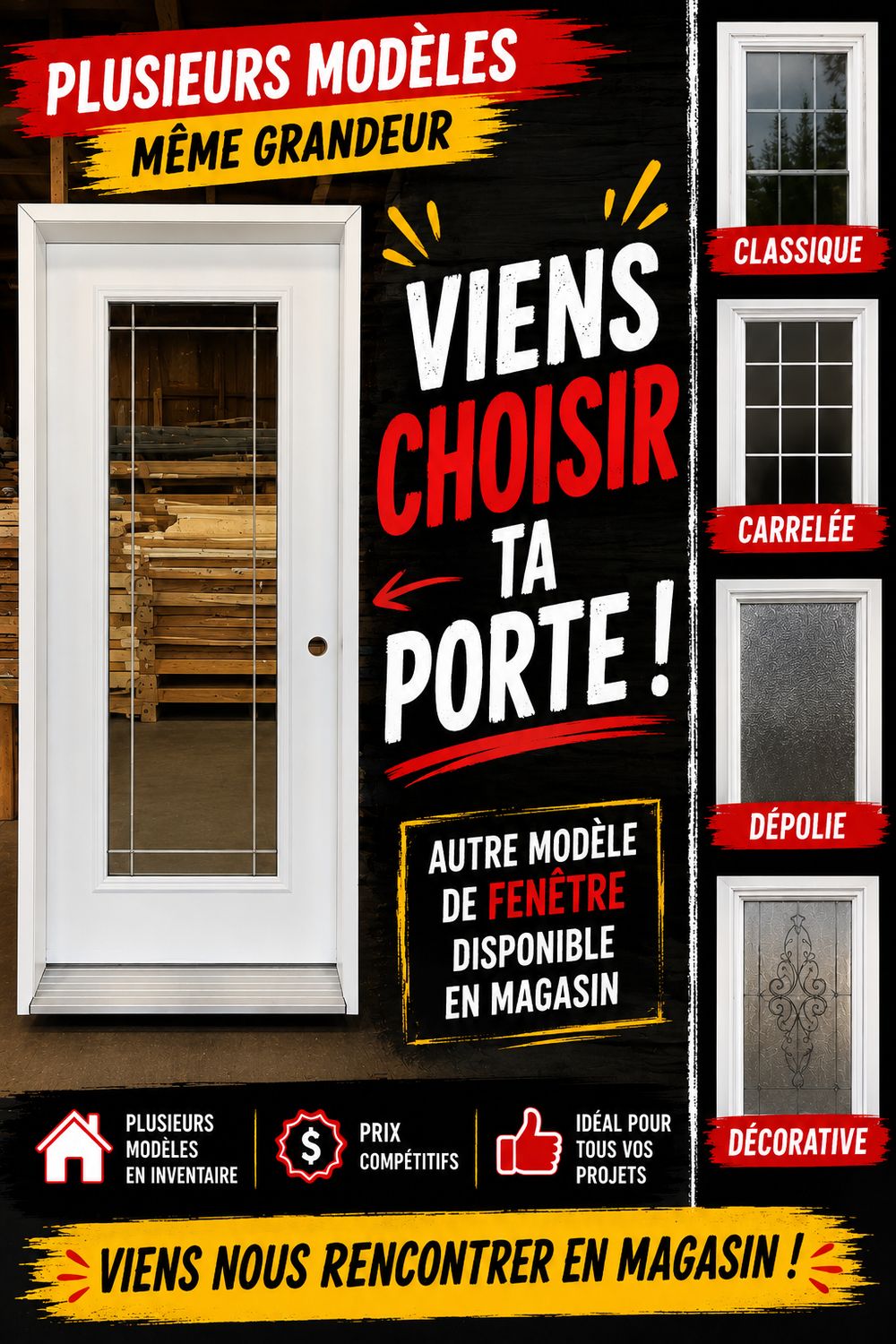 Porte extérieur avec cadre, Material: Fenêtre