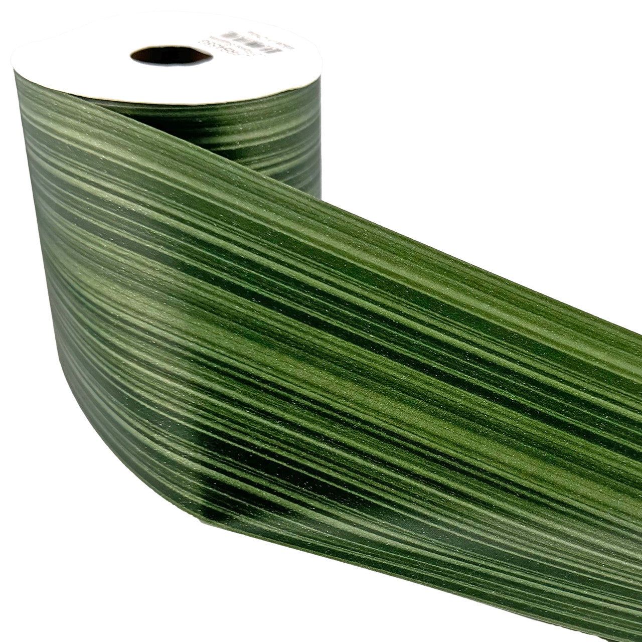 4" Faux Greenery Leaf Ribbon