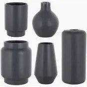 Mod Bauble Bud Vase - Charcoal Stepped