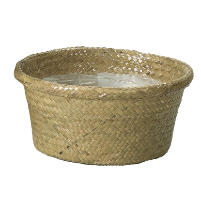 Palm Leaf Rolled Rim Basket