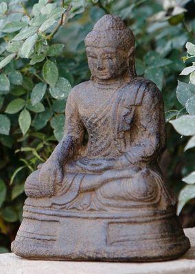 Sm Sitting Buddha/7.5"/Lava