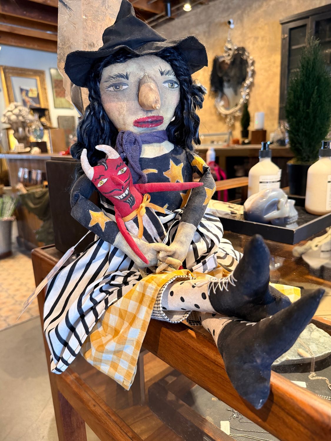 Olivia Witch w/Devil Handmade Doll