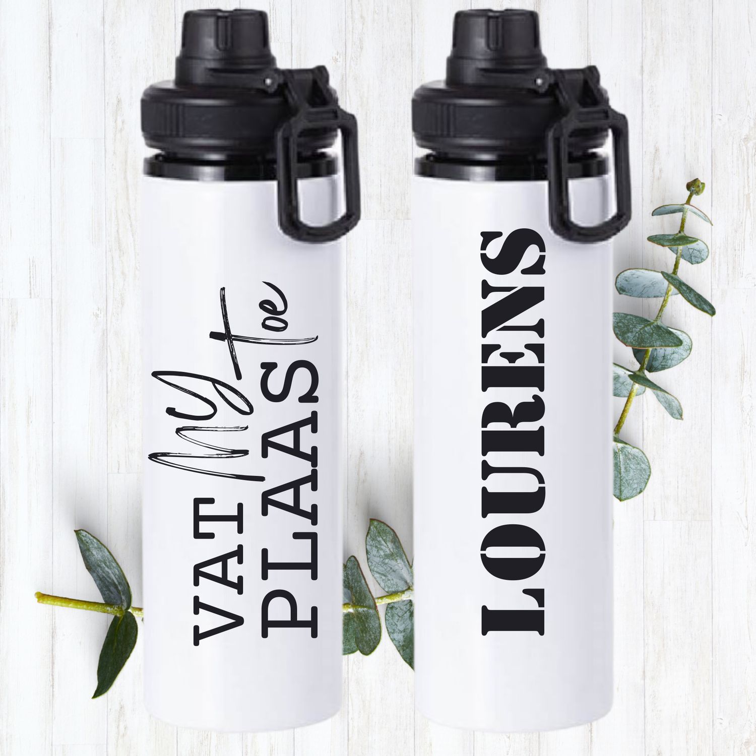 White Aluminum Sports Water Bottle 850ml