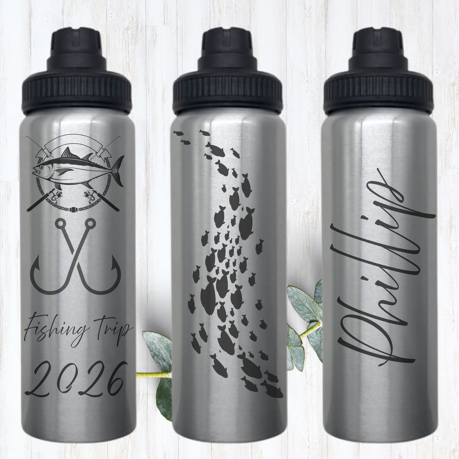 Silver Aluminum Sports Water Bottle 850ml