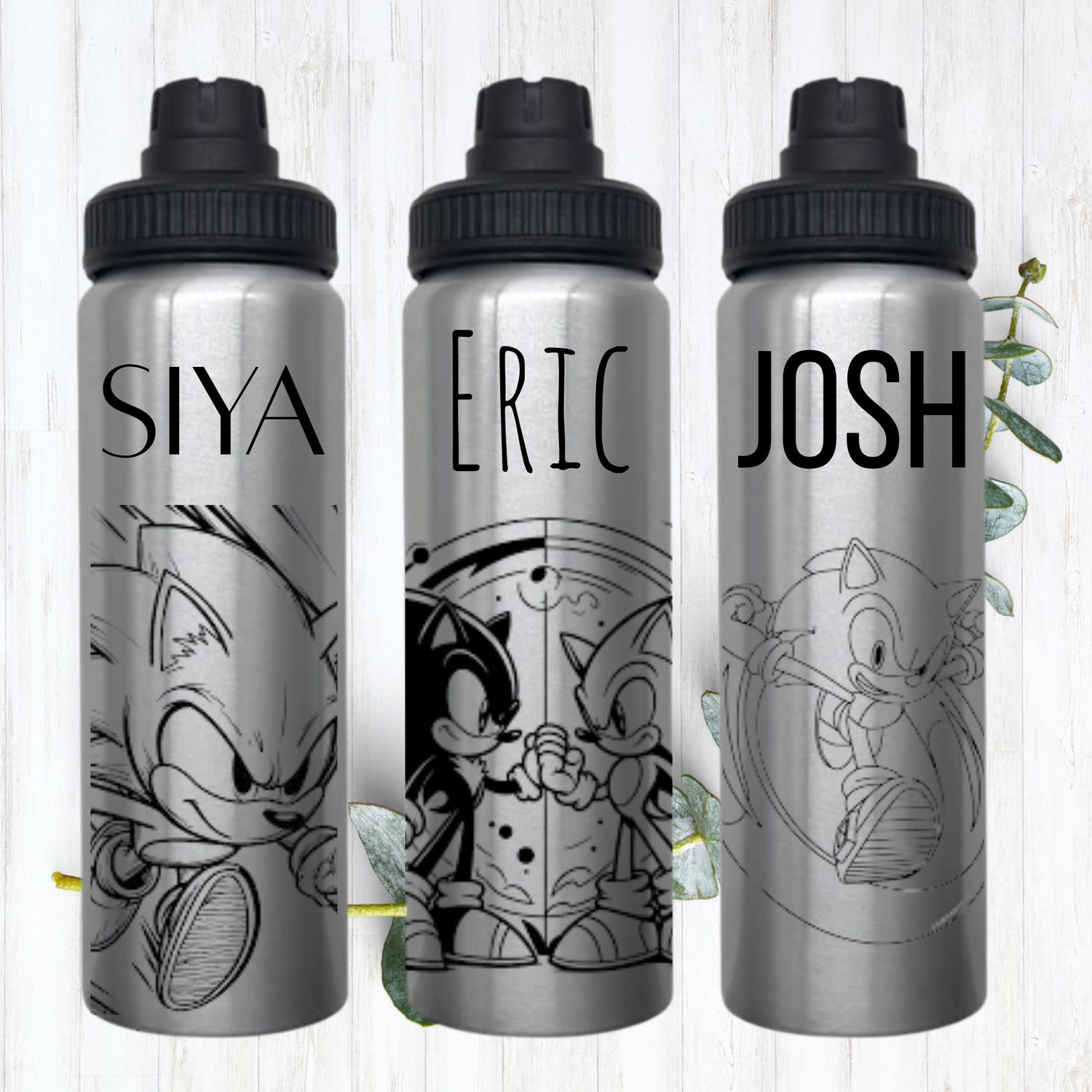 Kids Silver Aluminum Sports Water Bottle 850ml