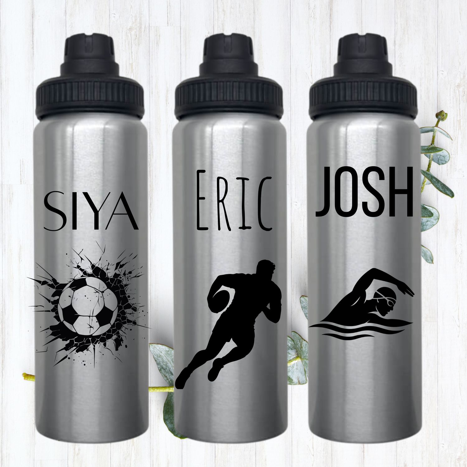 Silver Aluminum Sports Water Bottle 850ml