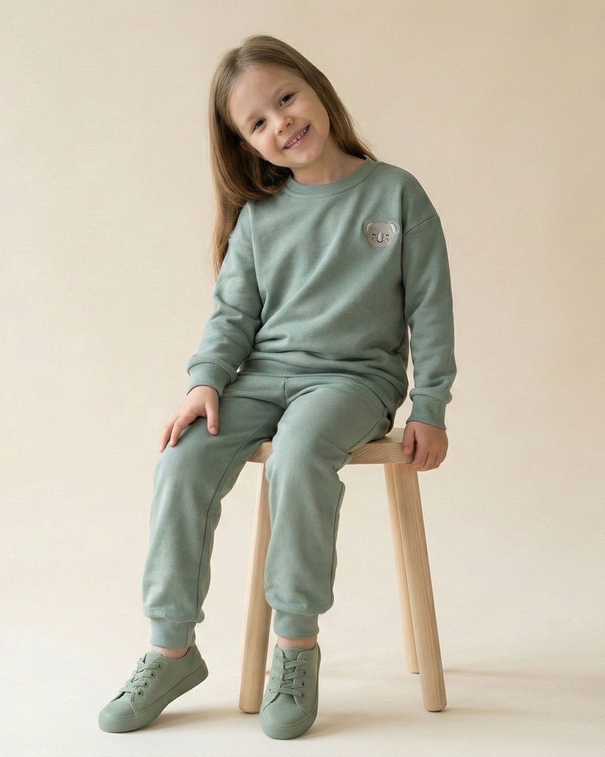 Bawełniany Komplet Dresowy z Haftem Koali