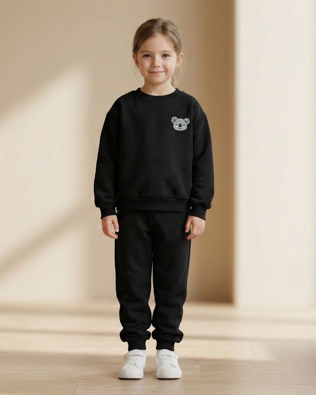 Bawełniany Komplet Dresowy z Haftem Koali