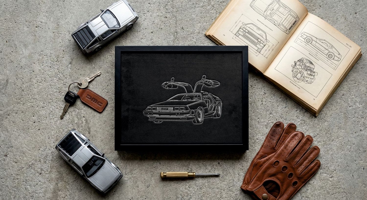 Haftowany obraz DeLorean DMC-12