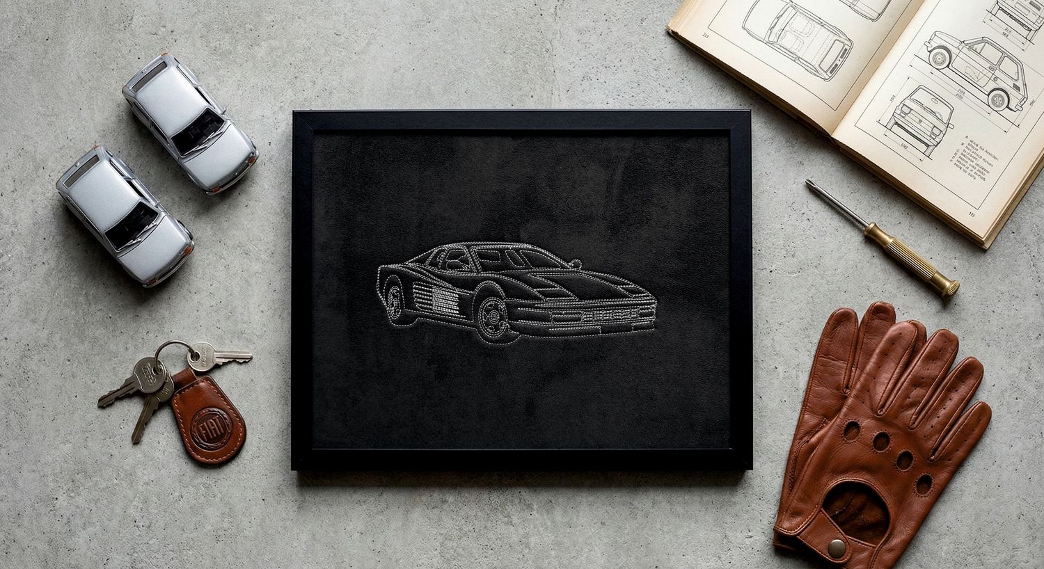 Haftowany obraz Ferrari Testarossa