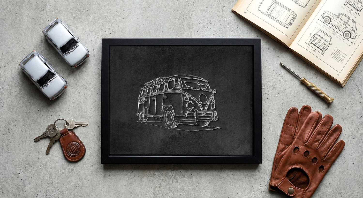 Haftowany obraz Volkswagen T1 Bulli Haftowany obraz Volkswagen T1 Bulli