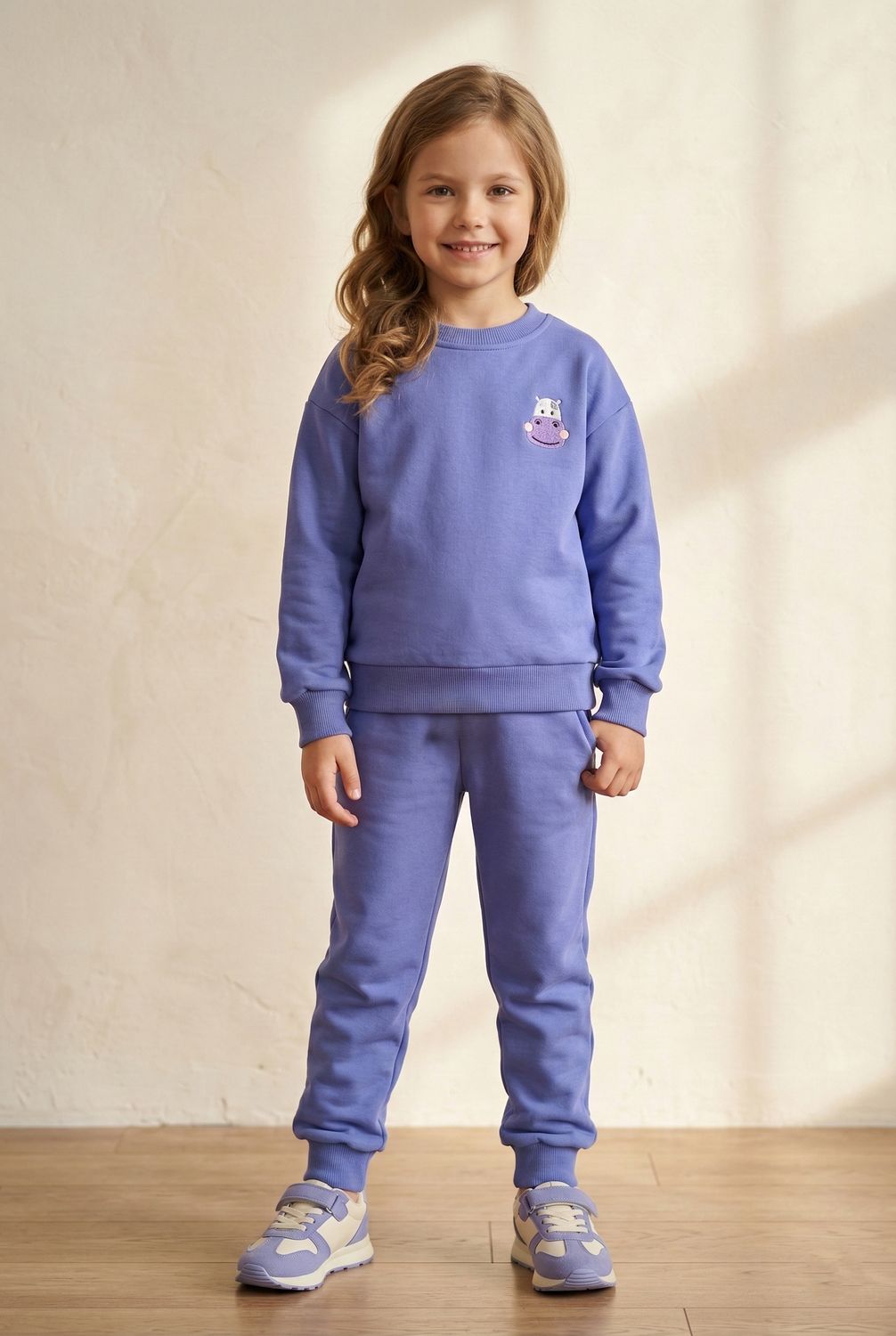 Bawełniany Komplet Dresowy z Haftem Hipcia