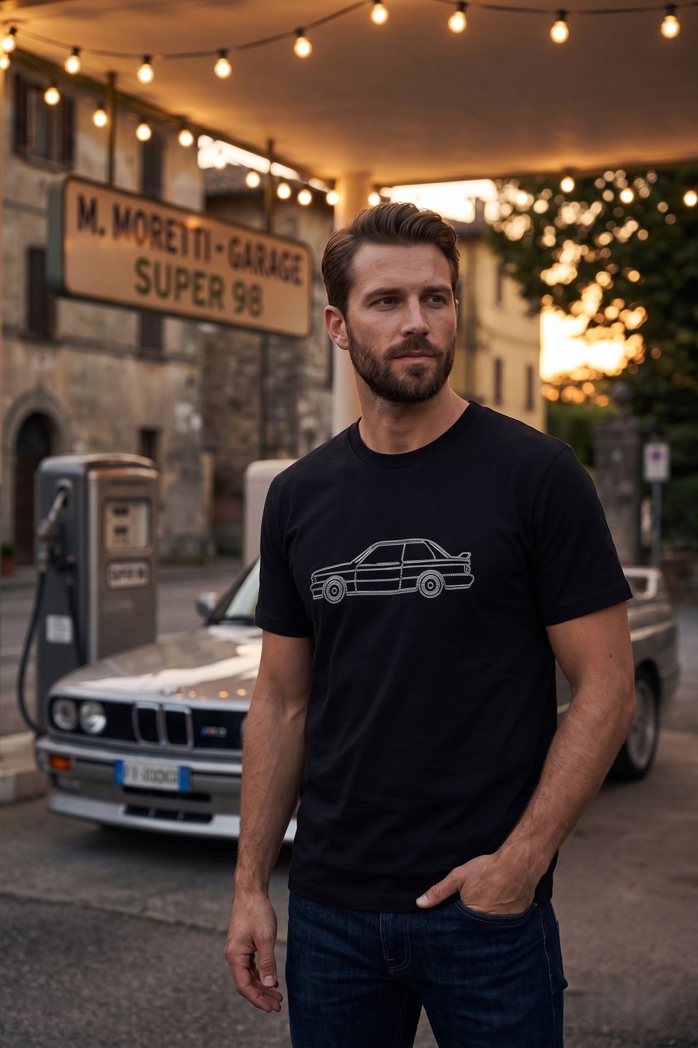 T-Shirt z kolekcji Garage Stitch | Haft BMW M3 E30