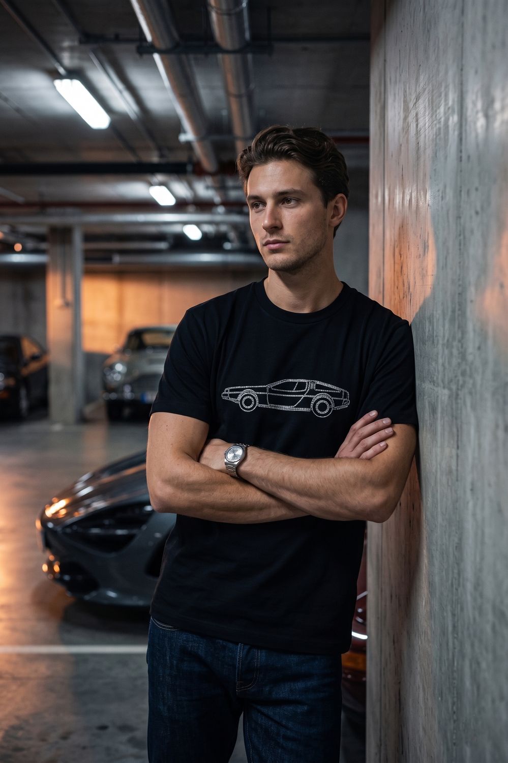 T-Shirt z kolekcji Garage Stitch | Haft DE LOREAN