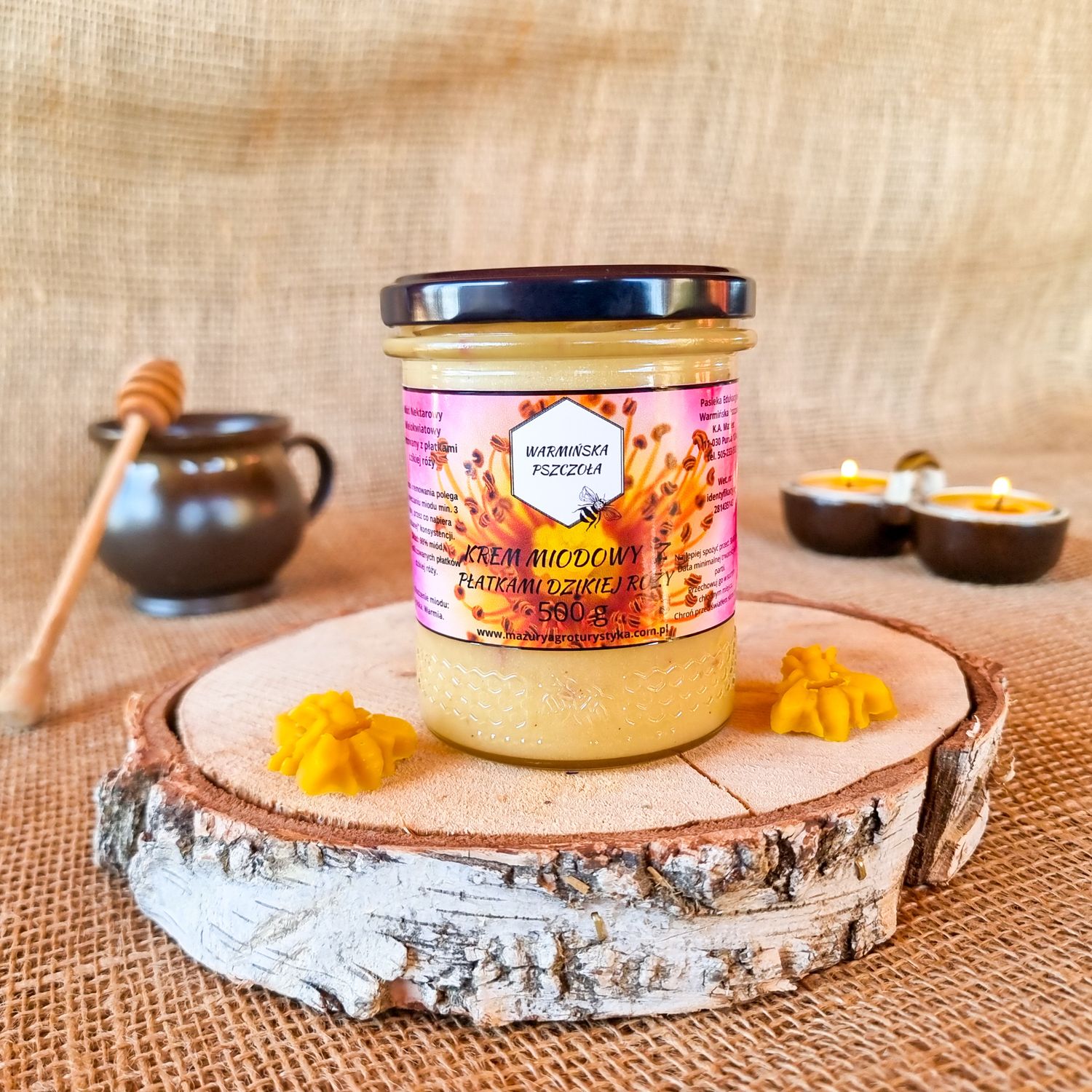 Miód z Płatkami Dzikiej Róży