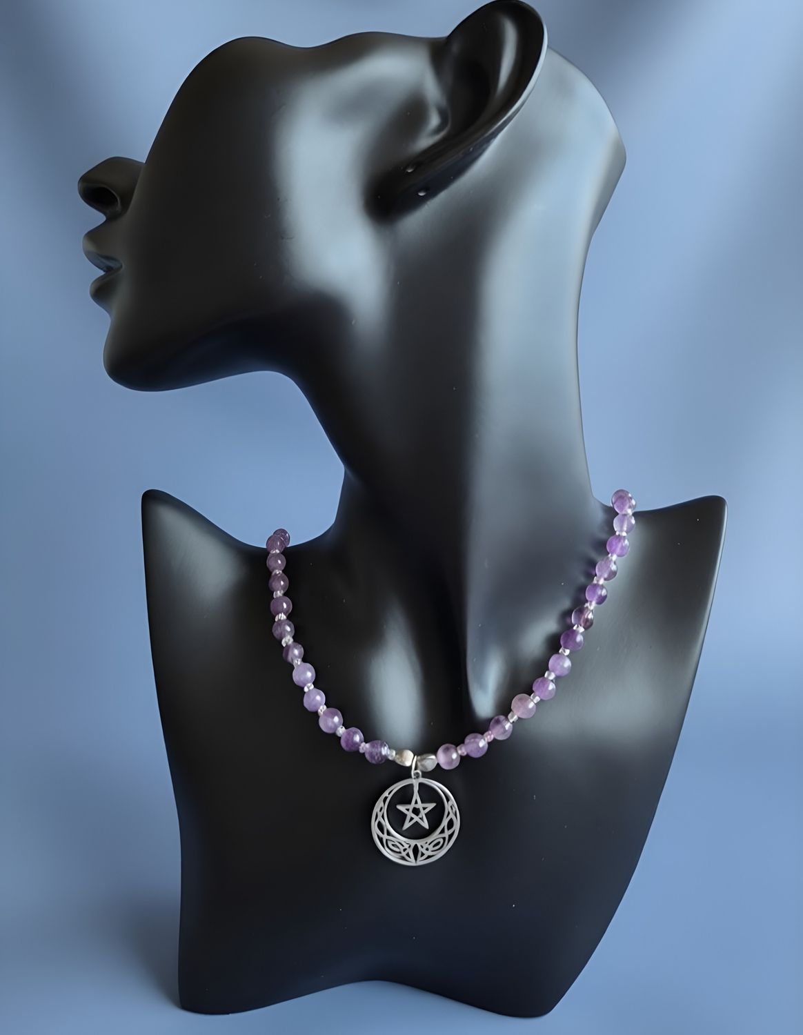 Halskette „Mystische Kraft“ – Amethyst mit Pentagramm