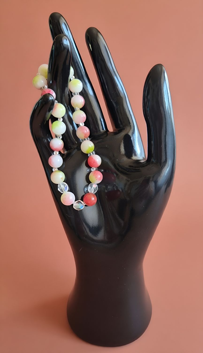 Handgefertigtes Wassermelonen-Turmalin-Armband