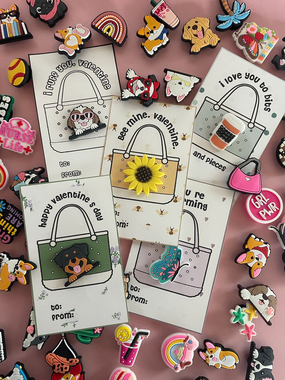 Printable Valentines Day Cards for Bag Charms