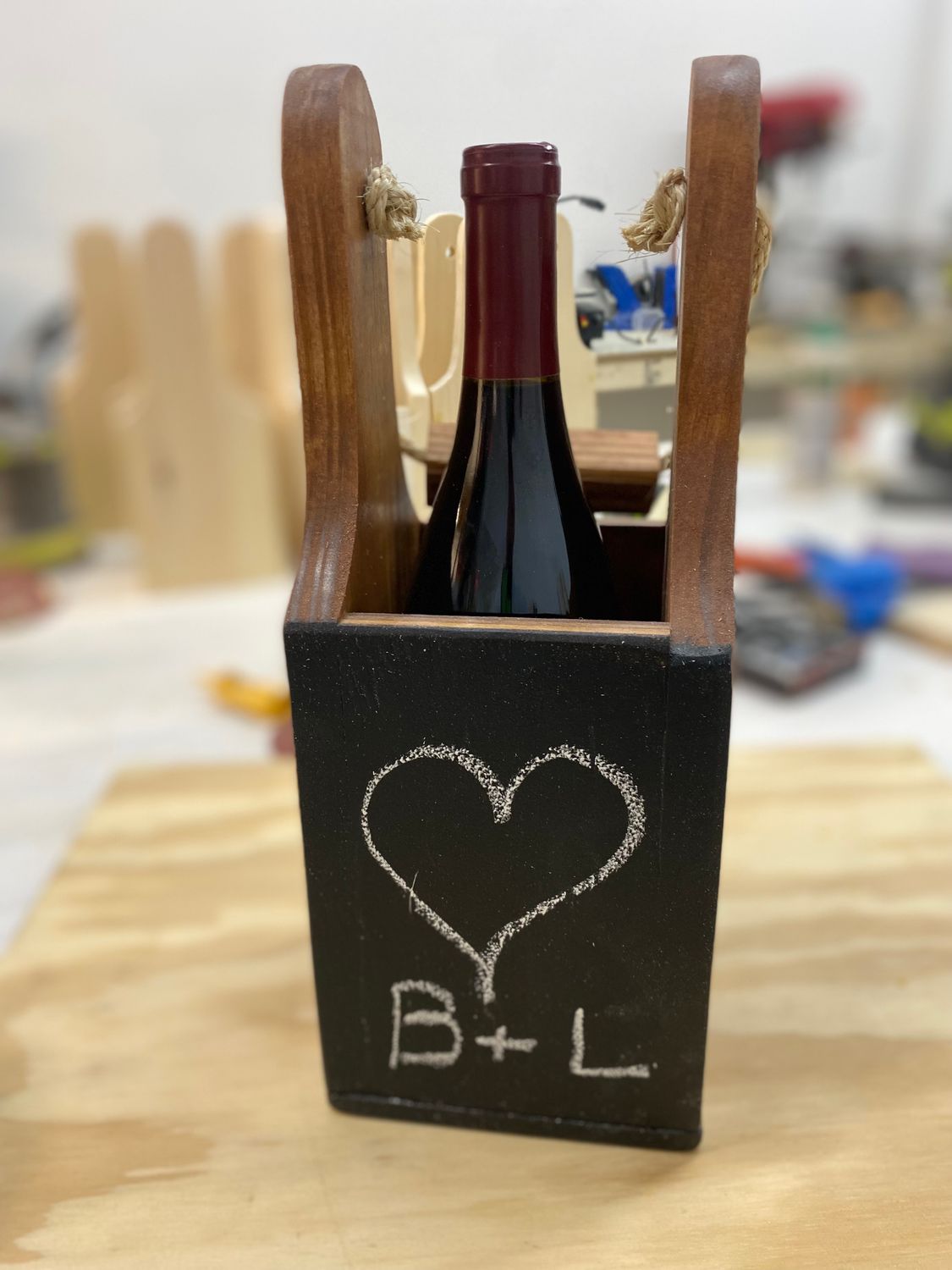 Chalkboard Wine Box Tote