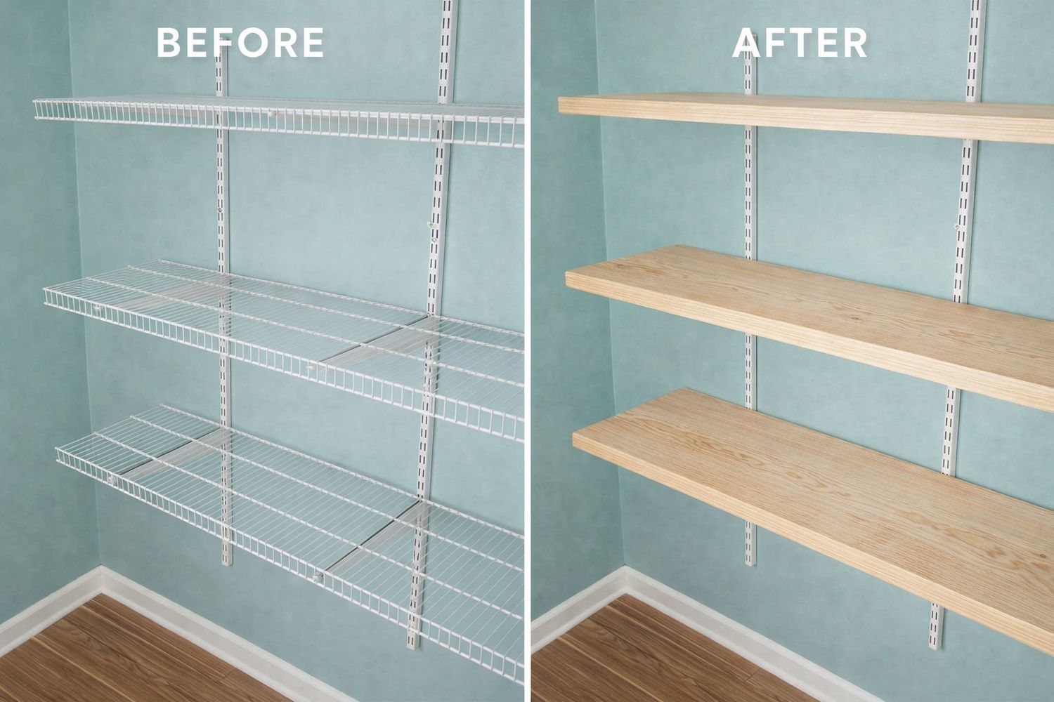 Wood Shelf Covers - Convert Wire Shelves To Wood