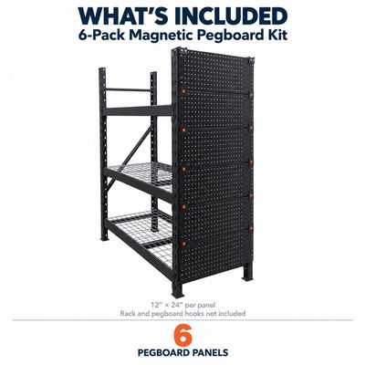 Pegboard Kit for Boltless Shelving - 6 Pack 24" x 12"