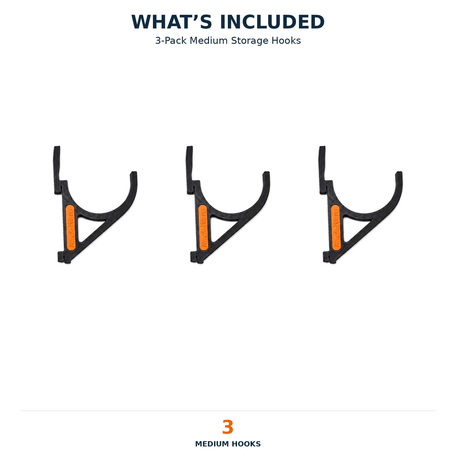 Medium Storage Rack Gear Hooks – 3 Pack