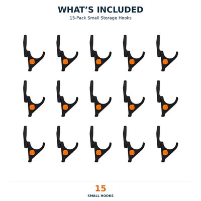 Small Rack Gear Hooks - 15 Pack
